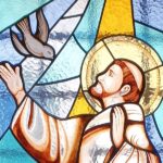 Vetrata a Ostra raffigurante San Francesco d'Assisi