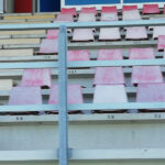 Tribuna bisognosa di manutenzione allo stadio Bianchelli di Senigallia