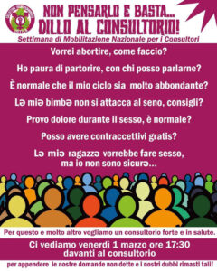 Settimana di mobilitazione nazionale per i consultori