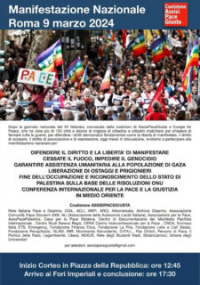 9 marzo 2024: manifestazione nazionale a Roma per la Pace