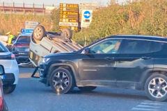 Incidente alla rotatoria di fronte al casello A-14 di Senigallia