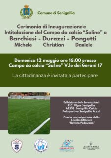 Intitolazione Campo da calcio Barchiesi-Durazzi-Pongetti alle Saline