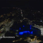 Rocca Roveresca illuminata con i colori dell'Europa