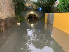 Via Panzini e sottopasso allagati