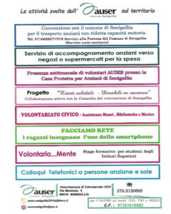 Auser attività sul territorio