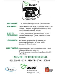 Auser progetto "Contatto telefonico"
