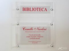 Targa dedicata a Camillo Nardini alla biblioteca del Liceo Medi di Senigallia