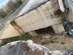 Ponte Vallone - tratto di rilevato asportato dalla piena