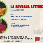 Locandina dello spettacolo "La sovrana lettrice"