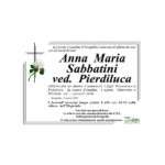Necrologio Anna Maria Sabbatini