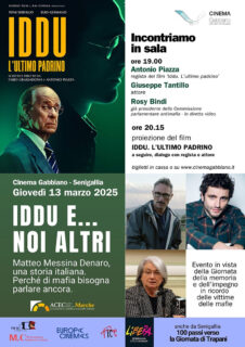 "Iddu: l'ultimo padrino", incontri e proiezioni a Senigallia, Pesaro e Fano