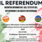 Incontro informativo a Corinaldo sul referendum dell'8 e 9 giugno 2025