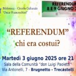 Incontro "Referendum - Chi era costui?" a Brugnetto