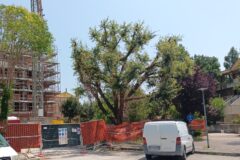 Cantiere edile per edificio residenziale al Vivere Verde