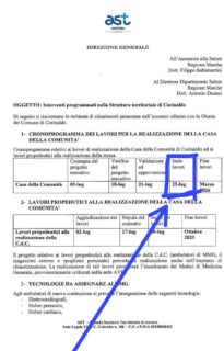 Cronoprogramma lavori Casa di Comunità di Corinaldo