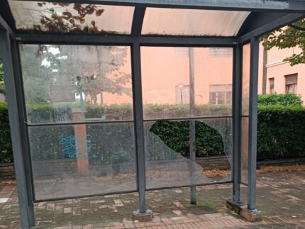 Pensilina danneggiata a Corinaldo