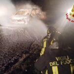 Incendio di un'auto a Serra de' Conti
