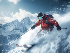 Sciatore, sci alpino, neve, inverno