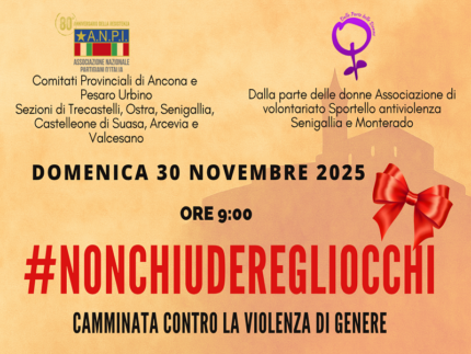 Locandina della camminata "#Nonchiuderegliocchi"