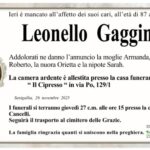 Leonello Gaggini, necrologio