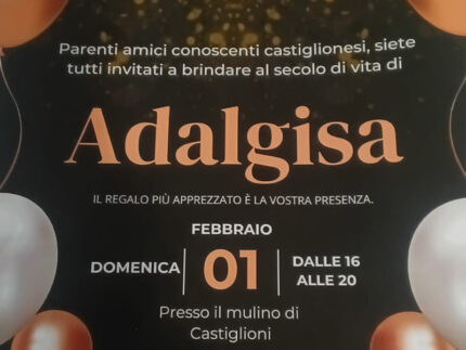 Compleanno 100 anni di Adalgisa a Castiglioni di Arcevia