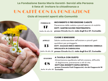 Locandina del ciclo di incontri "Un caffè con la fondazione"