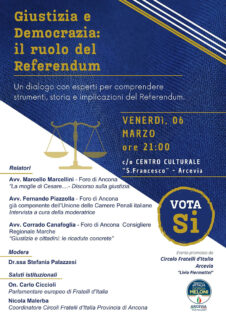Arcevia: Giustizia e Democrazia: il ruolo del Referendum