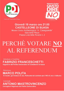 Perchè votare NO al referendum - Incontro a Castelleone di Suasa