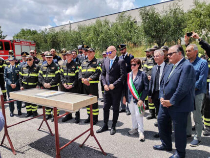 Posa prima pietra nuova sede distaccamento VVFF Arcevia