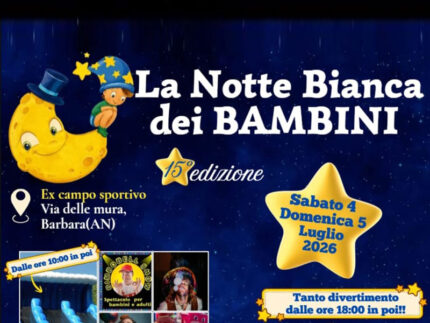 Notte Bianca dei Bambini 2026 a Barbara