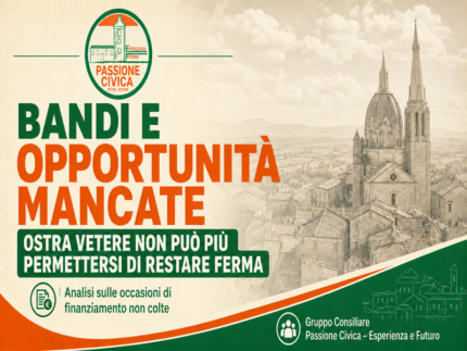 Passione Civica sui mancati finanziamenti per Ostra Vetere