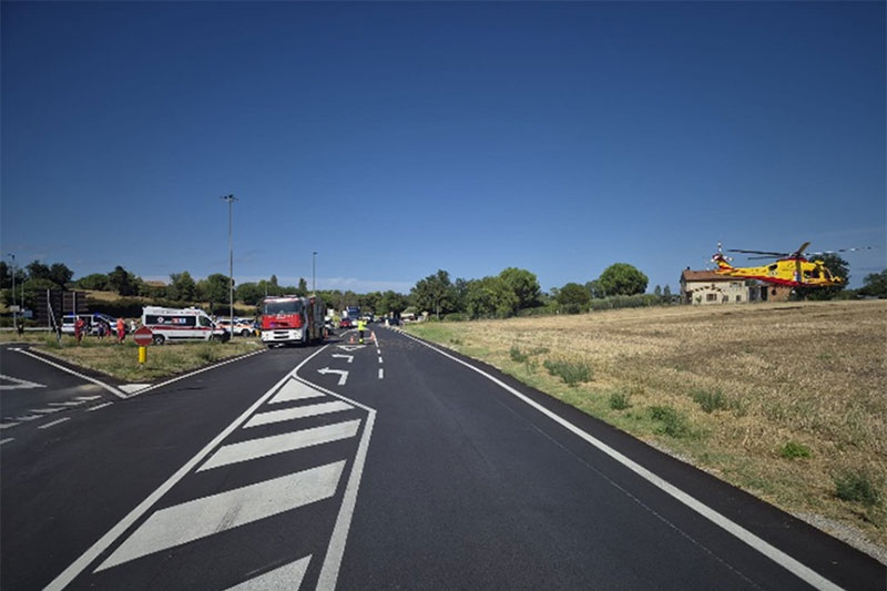 Incidente sulla strada Corinaldese a Borgo Catena - Intervento eliambulanza