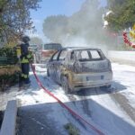 Incendio di un'automobile a Ripe