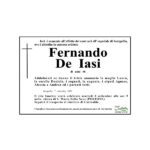 Necrologio Fernando De Iasi
