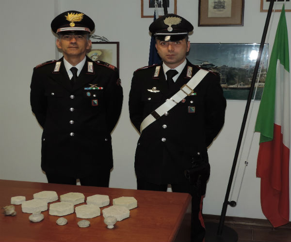Reperti archeologici ritrovati a Castelleone di Suasa dai Carabinieri