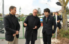 Federico Talè, Gian Mario Spacca e Matteo Principi al sopralluogo sul ponte del Cesano